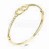 Brass Micro Pave Clear Cubic Zirconia Bangles BJEW-T018-02G-NF-3