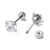 304 Stainless Steel Crystal Rhinestone Ear False Plugs STAS-C089-04D-P-2