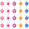 30Pcs 5 Colors Acrylic Beaded Connector Charms PALLOY-TAC0195-2