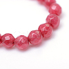 Faceted Round Dyed Natural White Jade Bead Strands X-G-R344-3mm-12-4