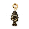 Brass Resin & Enamel European Dangle Charms KK-CBA217A-07G-02-1