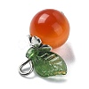 Natural Carnelian Fruit Pendants PALLOY-TA00077-03-3