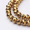 Electroplate Glass Beads Strands GR7X10MMY-G-2