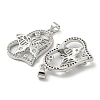 Rack Plating Brass Micro Pave Cubic Zirconia Pendants KK-F869-23P-2