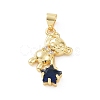 Brass Micro Pave Cubic Zirconia Pendants KK-E074-03G-04-1