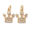Brass Micro Pave Clear Cubic Zirconia Charms KK-I658-17G-1