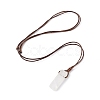 Natural Quartz Crystal Nugget Pendant Necklace with Waxed Cord for Women NJEW-F306-01H-3