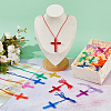 40Pcs 8 Colors Cross Polystyrene Pendant Necklaces DIY-DC0004-02-4