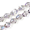Electroplate Transparent Glass Beads Strands X1-EGLA-N020-03I-1