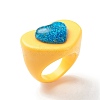 3D Resin Heart Finger Ring RJEW-JR00538-04-4