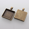 Alloy Pendant Cabochon Settings PALLOY-N0088-07AB-NF-2