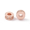 Brass Micro Pave Cubic Zirconia Beads ZIRC-F009-31RG-1