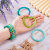 6Pcs 6 Styles 8mm Glass Round Beaded Stretch Bracelet Sets BJEW-TAC0025-7