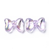 UV Plating Rainbow Iridescent Acrylic Beads OACR-H015-06-3