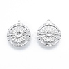 Brass Micro Pave Clear Cubic Zirconia Pendants KK-F841-08P-2