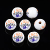 Halloween Printed Natural Wood Beads WOOD-S057-092-1