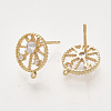 Brass Cubic Zirconia Stud Earring Findings KK-T048-014G-NF-2