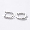 Brass Micro Pave Cubic Zirconia Hoop Earring Findings with Latch Back Closure KK-T048-033P-NF-1