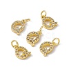 Real 18K Gold Plated Brass Micro Pave Clear Cubic Zirconia Charms KK-E068-VB452-Q-4