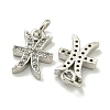 Rack Plating Brass Micro Pave Cubic Zirconia Pendants KK-K386-02K-P-2
