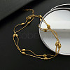 304 Stainless Steel Satellite Chains Double Layer Wrap Bracelet BJEW-K235-02G-2