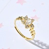 Brass Micro Pave Cubic Zirconia Finger Rings RJEW-C163-05G-1