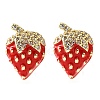 Brass Micro Pave Clear Cubic Zirconia Stud Earrings EJEW-G430-01G-4