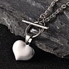 Tarnish Resistant Valentine's Day Heart 304 Stainless Steel Lariat Necklaces NJEW-JN01484-2