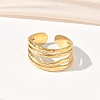 Adjustable 304 Stainless Steel Cuff Open Rings for Women RJEW-Z122-03G-06-2