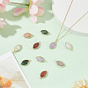 10Pcs 5 Styles Gemstone Faceted Horse Eye Pendants G-HY0001-82-4