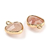 Natural & Synthetic Mixed Gemstone Faceted Heart Charms G-Q006-07G-3