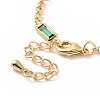 Rectangle Cubic Zirconia Chain Bracelets BJEW-G654-02G-03-3