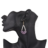 Natural Amethyst Arch Dangle Earrings EJEW-TA00742-03-3