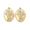 PVD Vacuum Plating 201 Stainless Steel with Rhinestone Pendants LS-STAS-J401-VC995-2