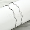 304 Stainless Steel Wave Bar Link Chain Necklaces NJEW-D299-01P-1