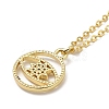 Brass Micro Pave Clear Cubic Zirconia Pendants Necklaces for Women NJEW-B092-04G-4