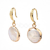 Plated Natural Baroque Pearl Keshi Pearl Beads Dangle Earrings EJEW-JE02788-1