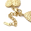304 Stainless Steel Textured Heart Link Chain Bracelets BJEW-Q773-09G-3