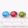 Mixed Color Flat Round Handmade Gold Sand Lampwork Beads X-DT338J-4
