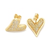 Rack Plating Brass Micro Pave Clear Cubic Zirconia Stud Earrings EJEW-C125-06B-G-4