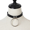 Alloy Ring Pendant PU Leather Choker Necklaces for Women FS-WGA2FAB-01-1