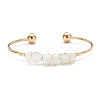 Natural Mixed Stone Beads Wrapped Cuff Bangle BJEW-JB07471-4