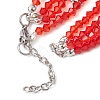 Red Glass Multi-Strand Beaded Bracelets BJEW-JB10709-5