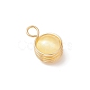 Dyed Natural Selenite Copper Wire Wrapped Round Pendants PALLOY-JF03770-01-4