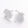 Brass Stud Earring Settings IFIN-Q006-10mm-S-NF-2
