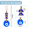 2Pcs Glass Turkey Evil Eye Car Hanging Decorations HJEW-DC0001-14-2