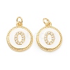 Brass Micro Pave Clear Cubic Zirconia Charms ZIRC-J040-44G-00-2