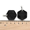 Natural Dyed & Heated Black Agate Pendants G-E487-95F-3