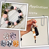 50Pcs 5 Styles Colorful Pattern Printed Silicone Focal Beads SIL-SP0001-24-6