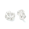 Brass Micro Pave Cubic Zirconia Rondelle European Beads KK-H532-33S-1
